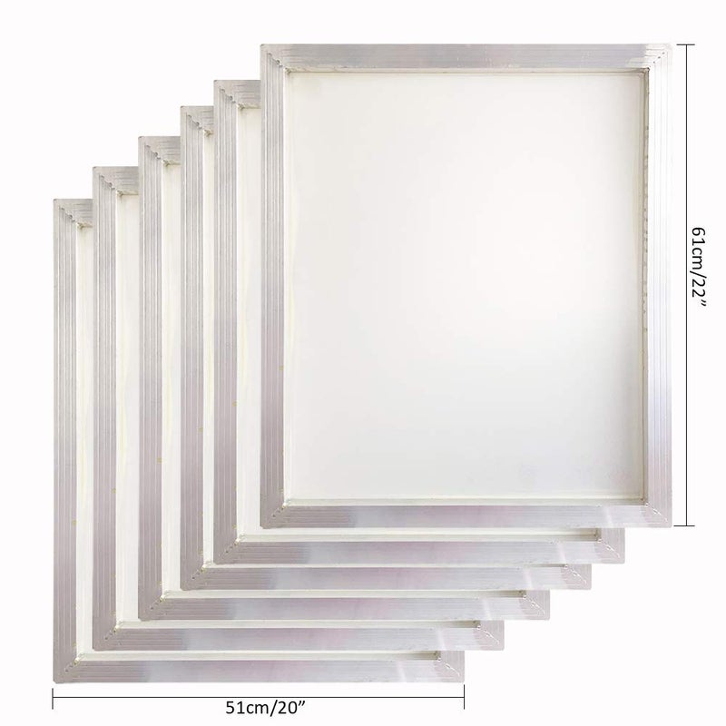 YLZ Aluminum Silk Screen Printing Screens 20 x 24 Inch Frame-110 White Mesh (6 PCS) - Image 3